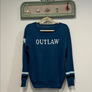 Chaser Sample Blue 'Outlaw' knit Sweatshirt long sleeve sweater women’s